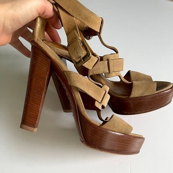 Ralph Lauren Collection suede high heel sandals size 8 - Picture 4 of 16